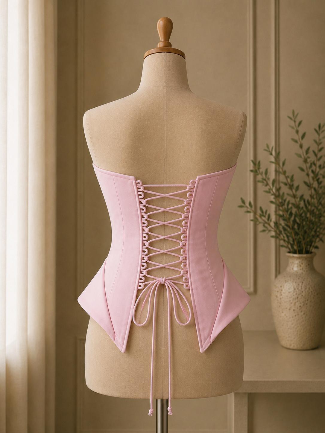 Corset dama elegant cu snur frontal si inchidere reglabila cu snur  la spate M32
