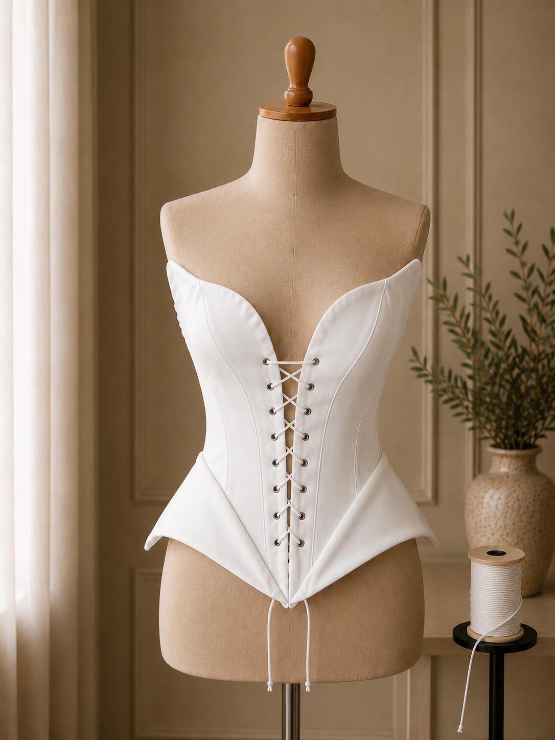 Corset dama elegant cu snur frontal si inchidere reglabila cu snur  la spate M32