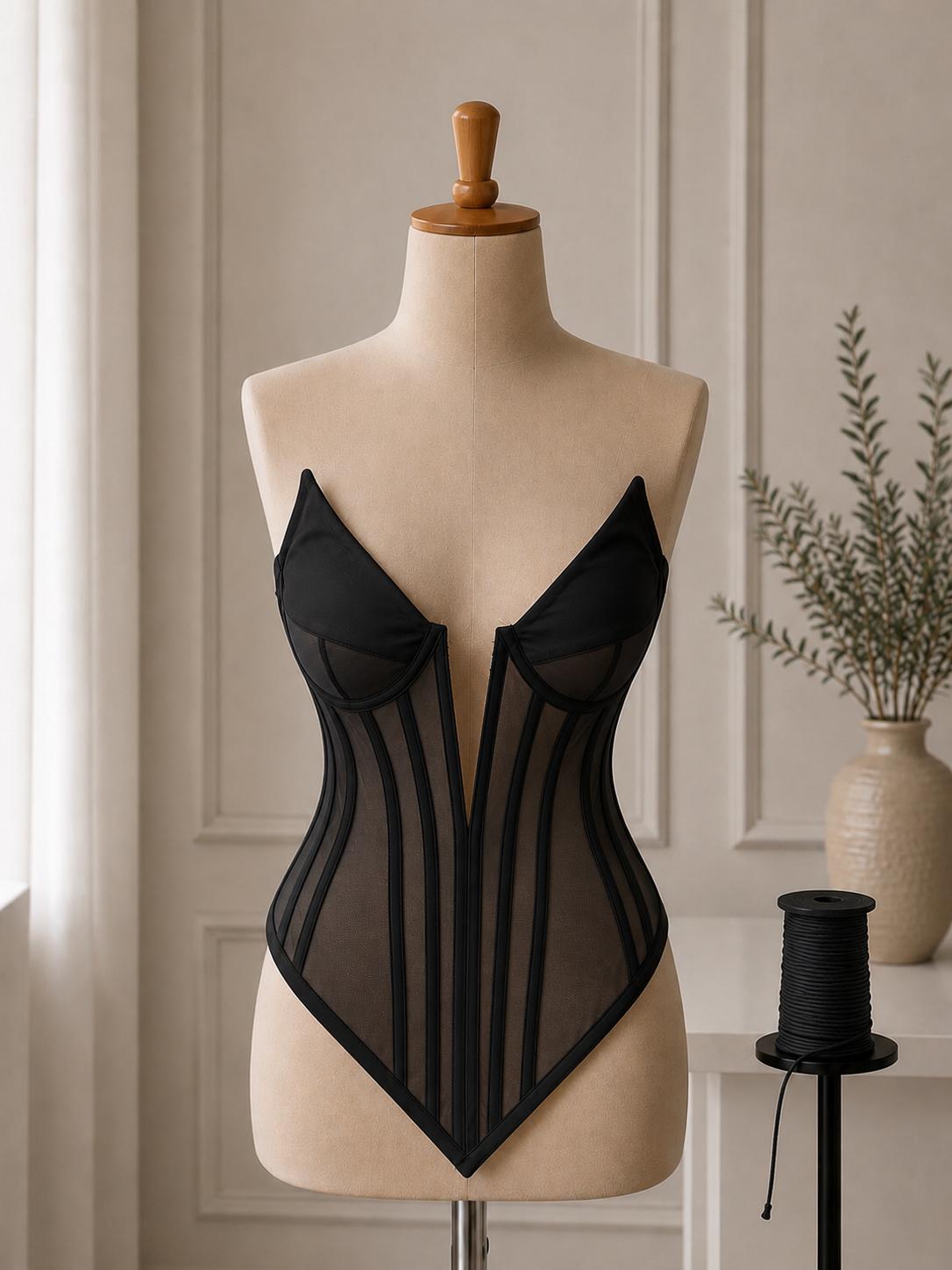 Corset elegant  cu decolteu adanc si talie evidentiata M34