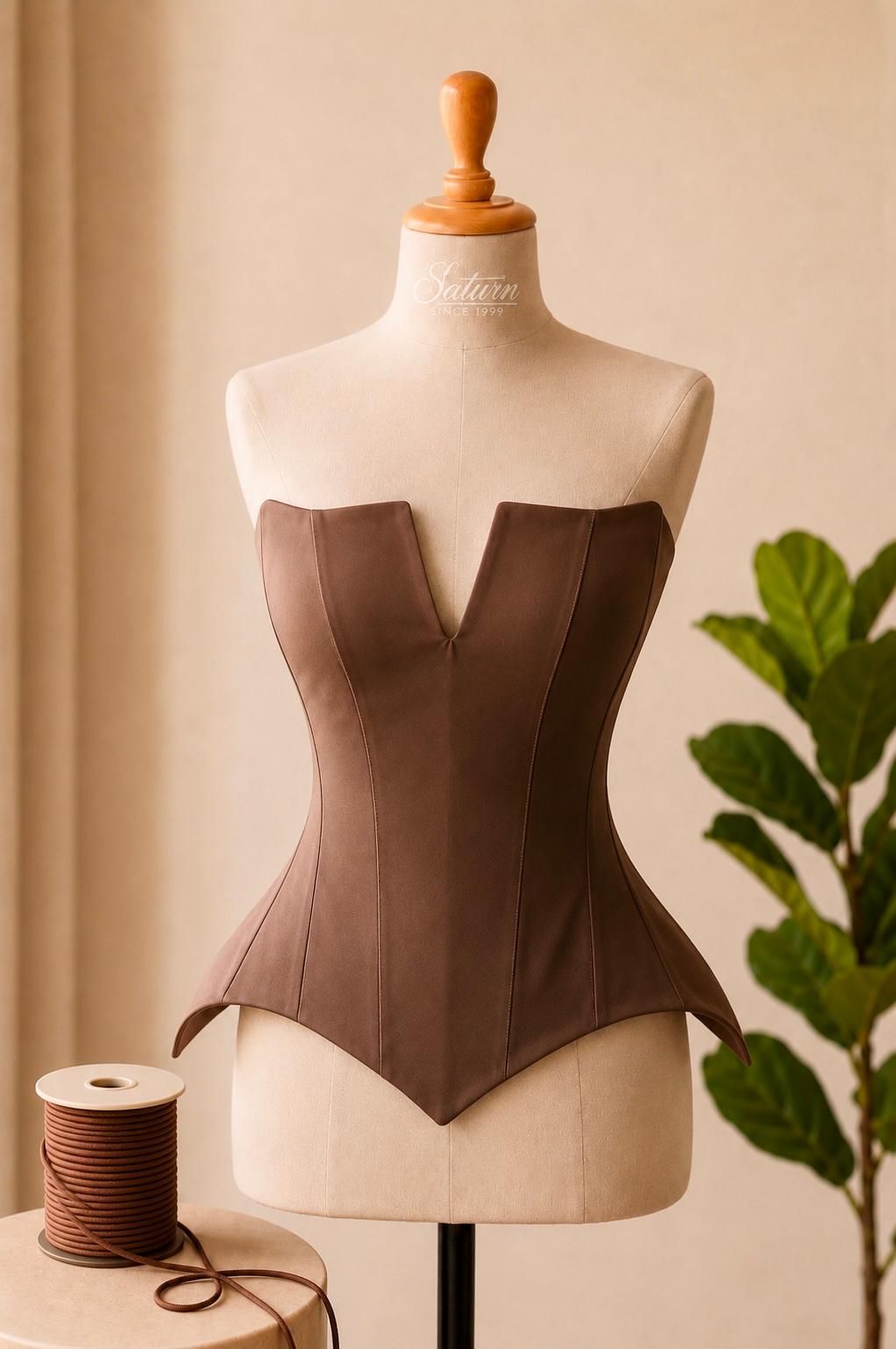 Corset dama M14 din tafta eleganta cu decolteu în V