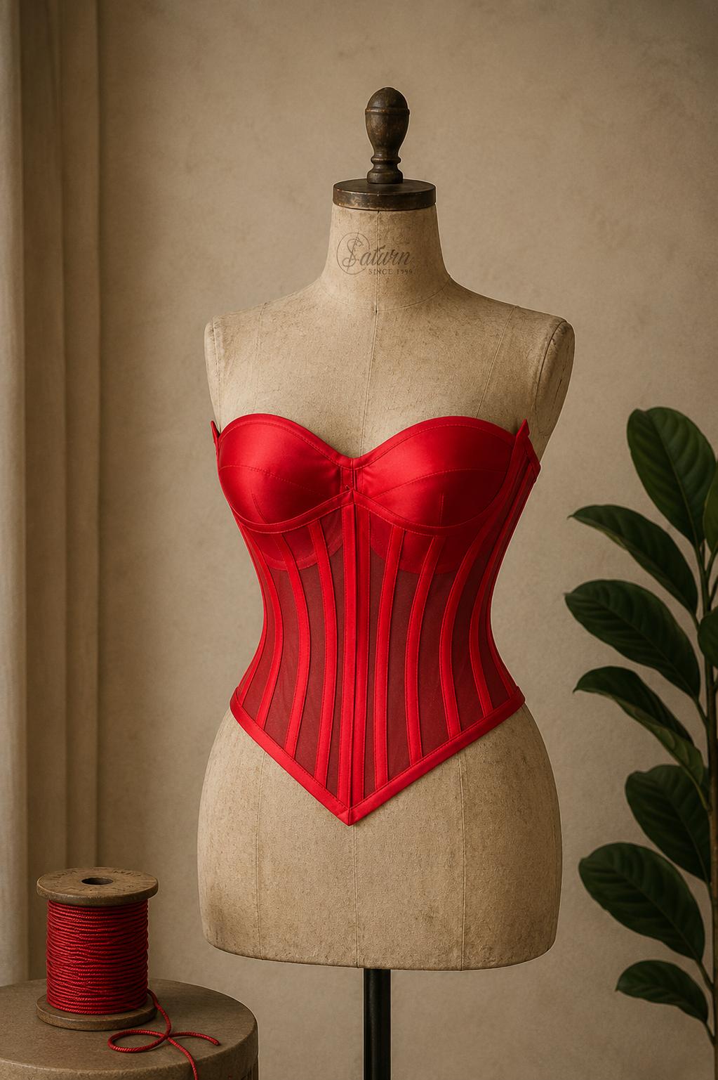 Corset dama cu cupe si decolteu sweetheart M7