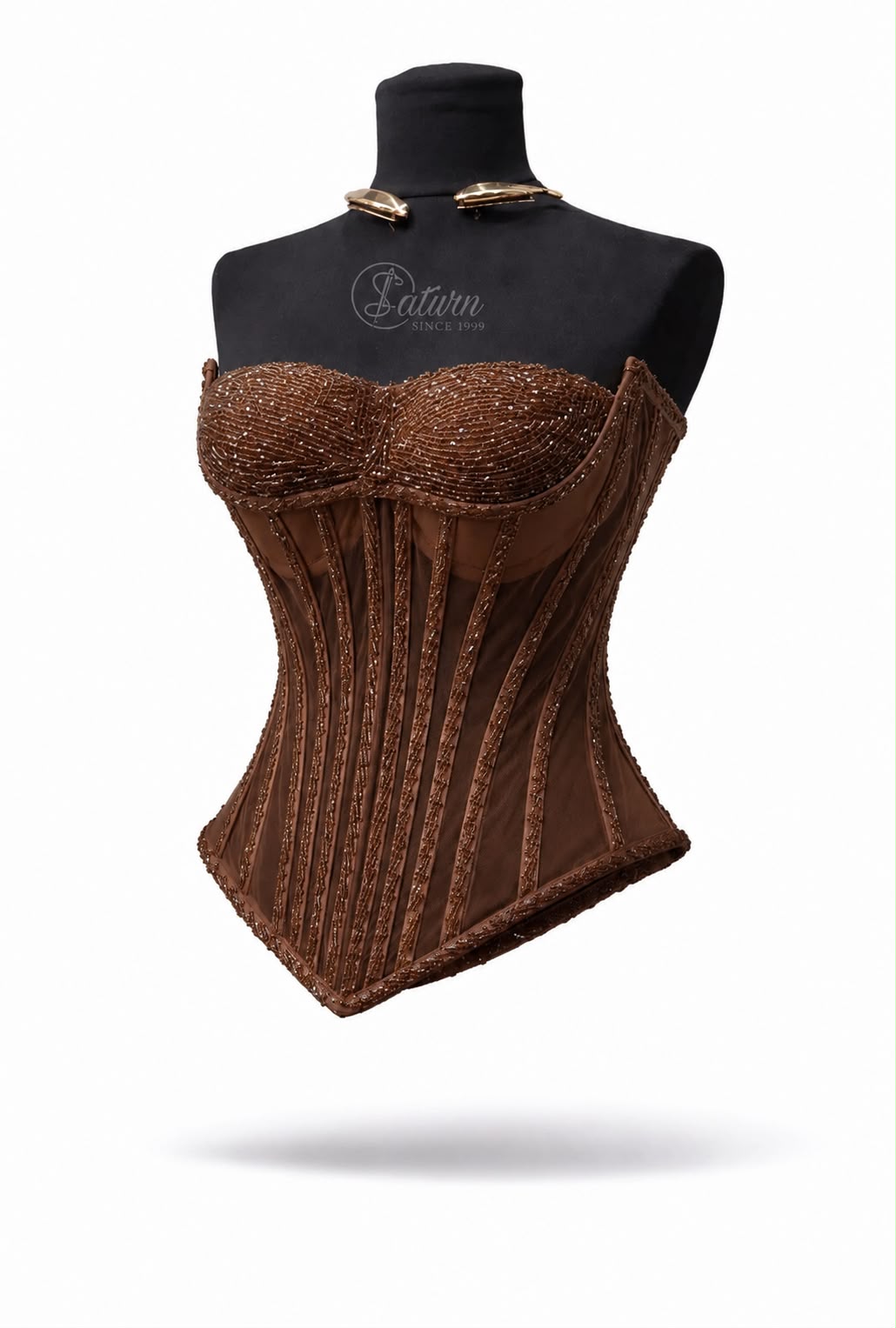 Corset modelator din tull cu pietre in V / M27