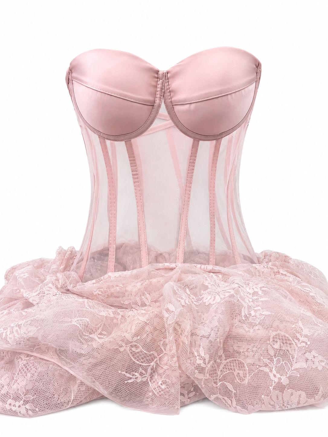 Corset cu Cupe si Balene - Dantela Chantilly pentru Rochii M1