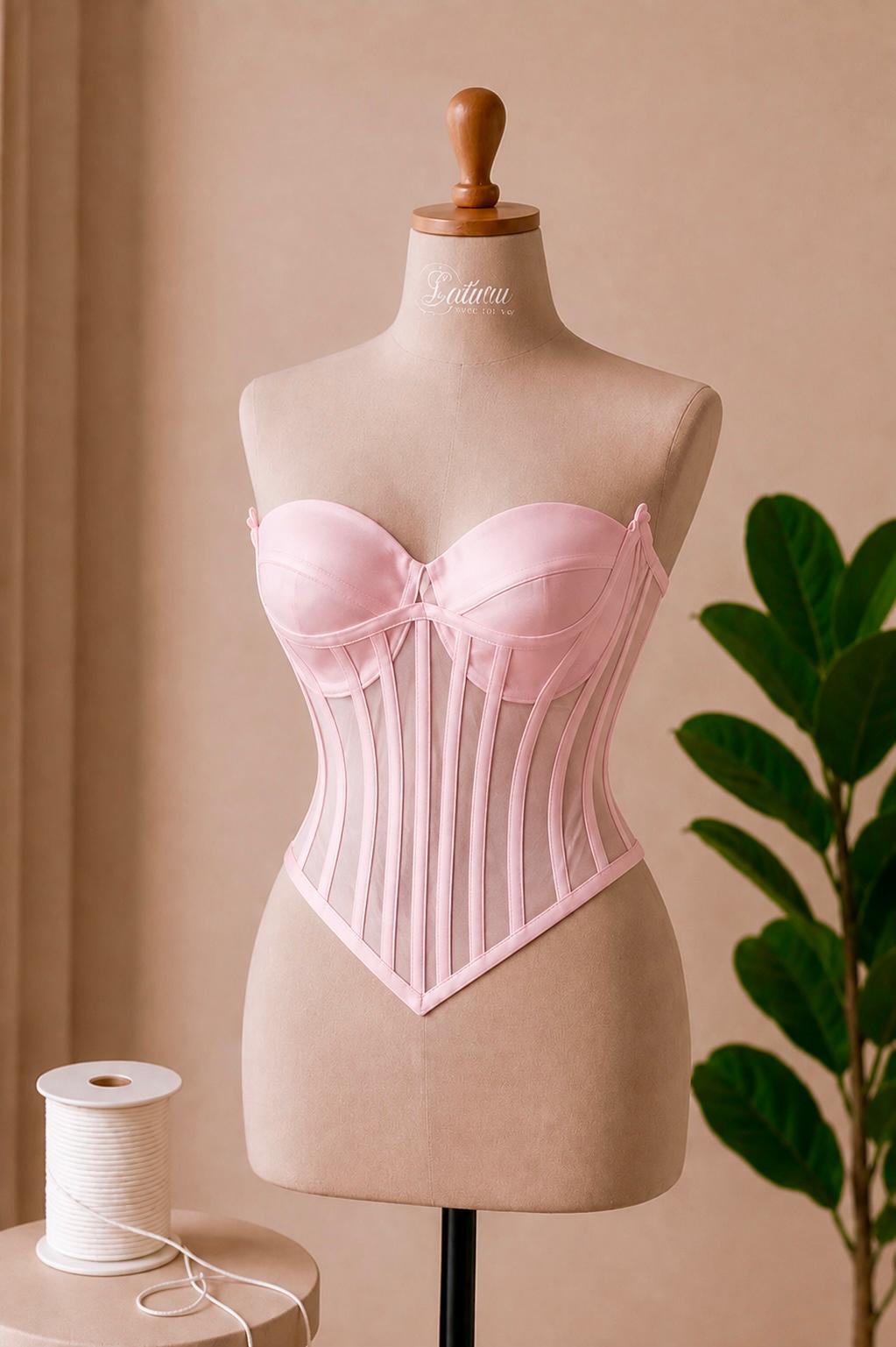 Corset dama cu cupe si decolteu sweetheart M7
