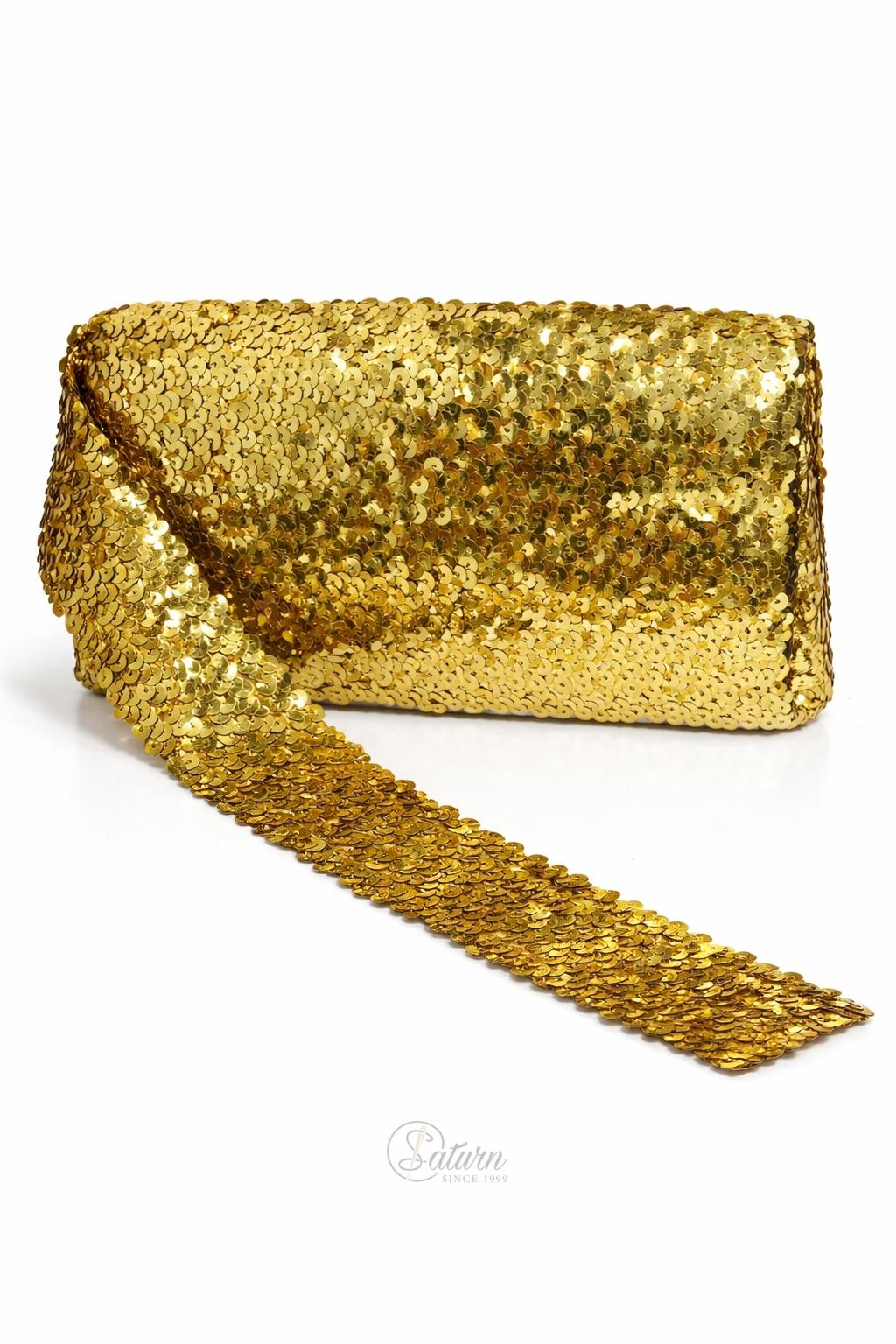Banda decorativa elastica  cu paiete 4,5 cm – banda pentru rochii, costume si decor vestimentar/la metru aurie mercerie saturn 