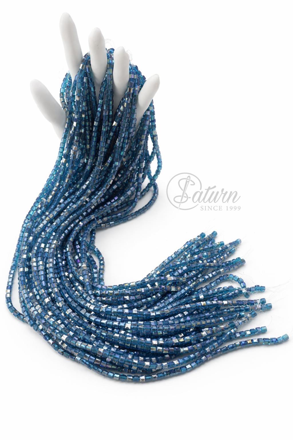 Sirag de margele/perle din sticla patrate 4mm diverse culori handmade mercerie saturn 