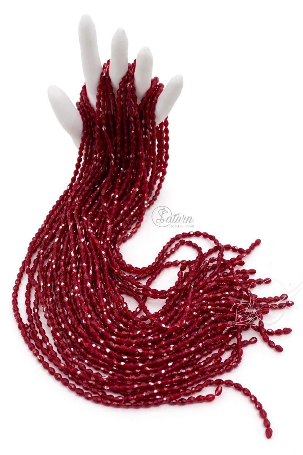 Sirag margele cristale fatetate 6x8 mm, model oval, 70 margele/sirag, culori diverse pentru bijuterii handmade mercerie satrurn 