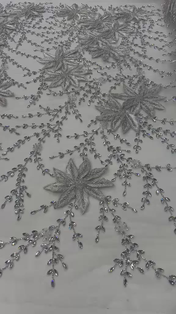Broderie Luxury 3D pe Tulle 