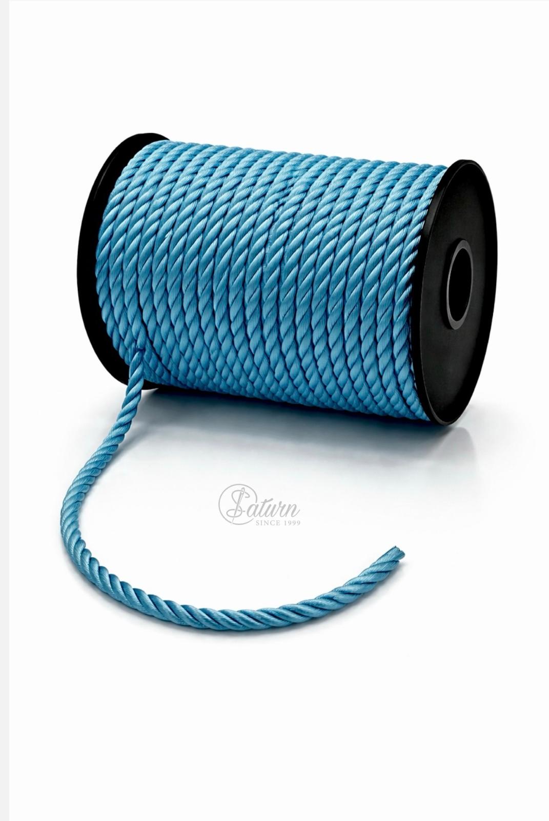 Snur Rasucit din Poliester 6 mm – Rolă 25 m – Accesoriu Decorativ Textil 